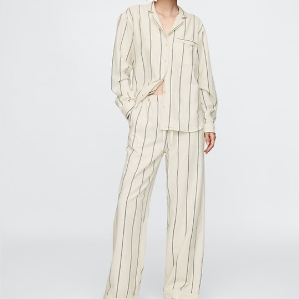 Gap Cream Striped Pajama Set